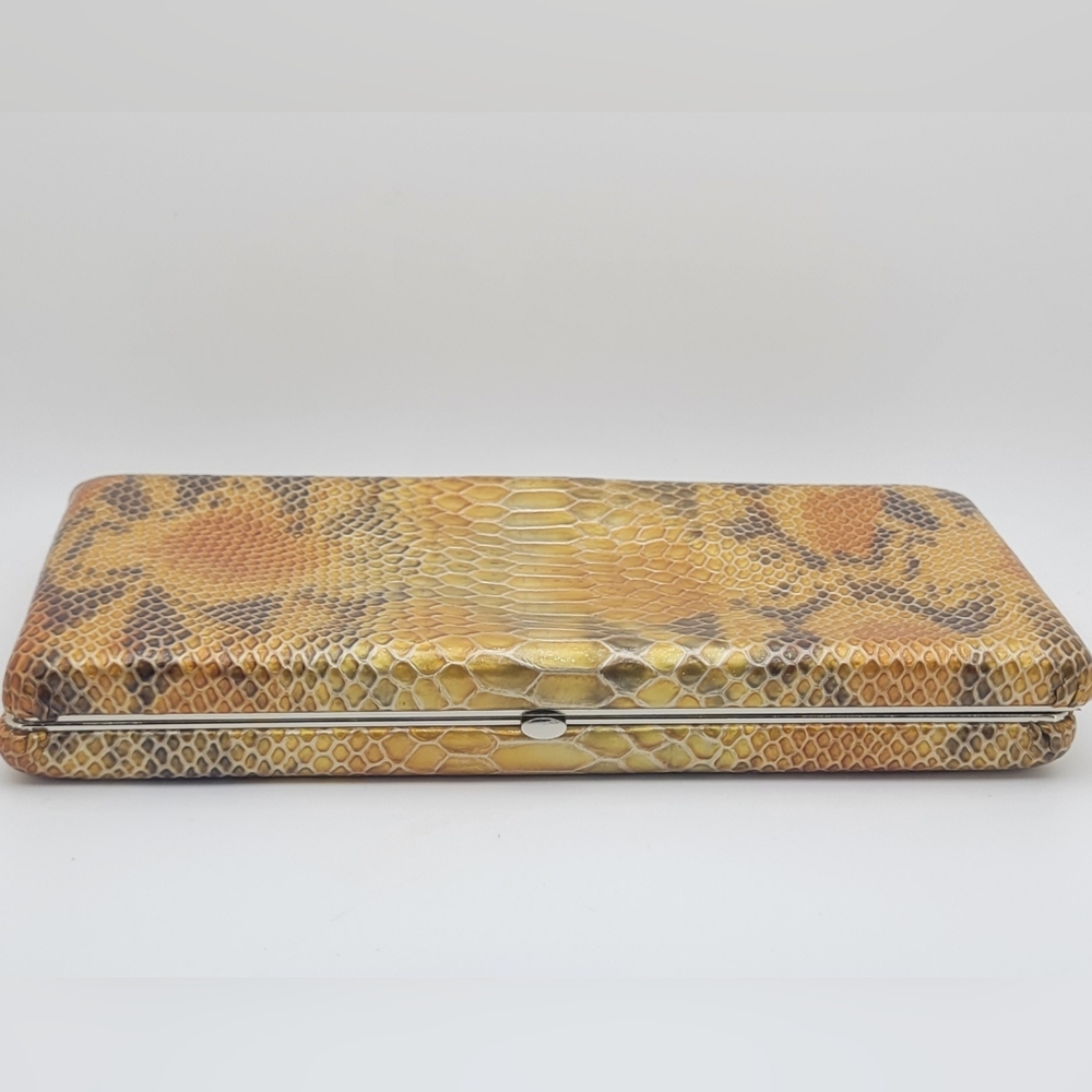 ABAS Clutch Wallet Vintage Leather Snakeskin Metallic Frame **RARE FIND - Picture 6 of 15